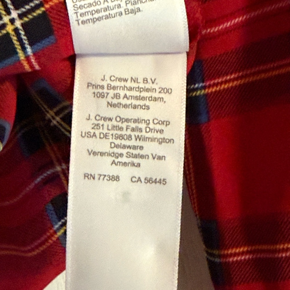 J. Crew Red Plaid Long-Sleeve Blouse - Size S - Picture 6 of 7